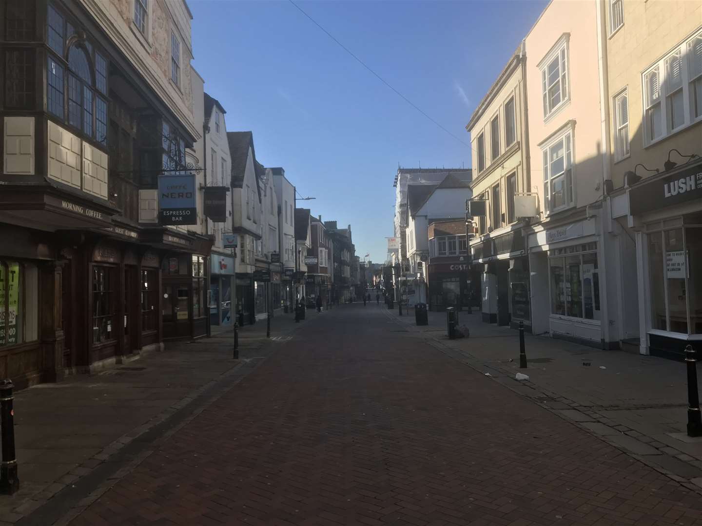 The centre of Canterbury has had few visitors since Britain was put in lockdown