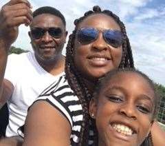 From left: Dad Paul, mum Weyimi, and daughter Pearl. Picture: Family