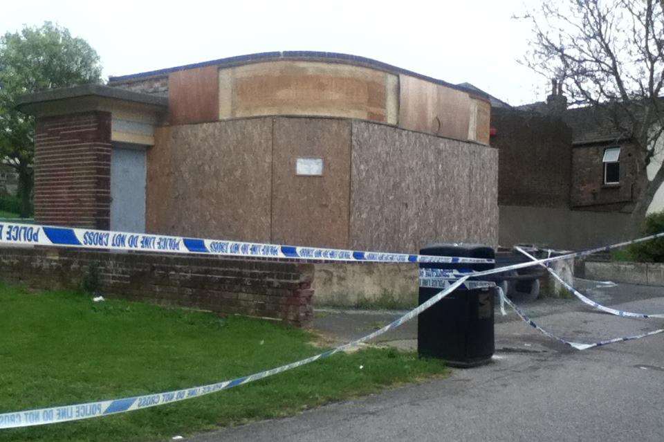 Police cordon at the Boundary Road recreation ground, Ramsgate