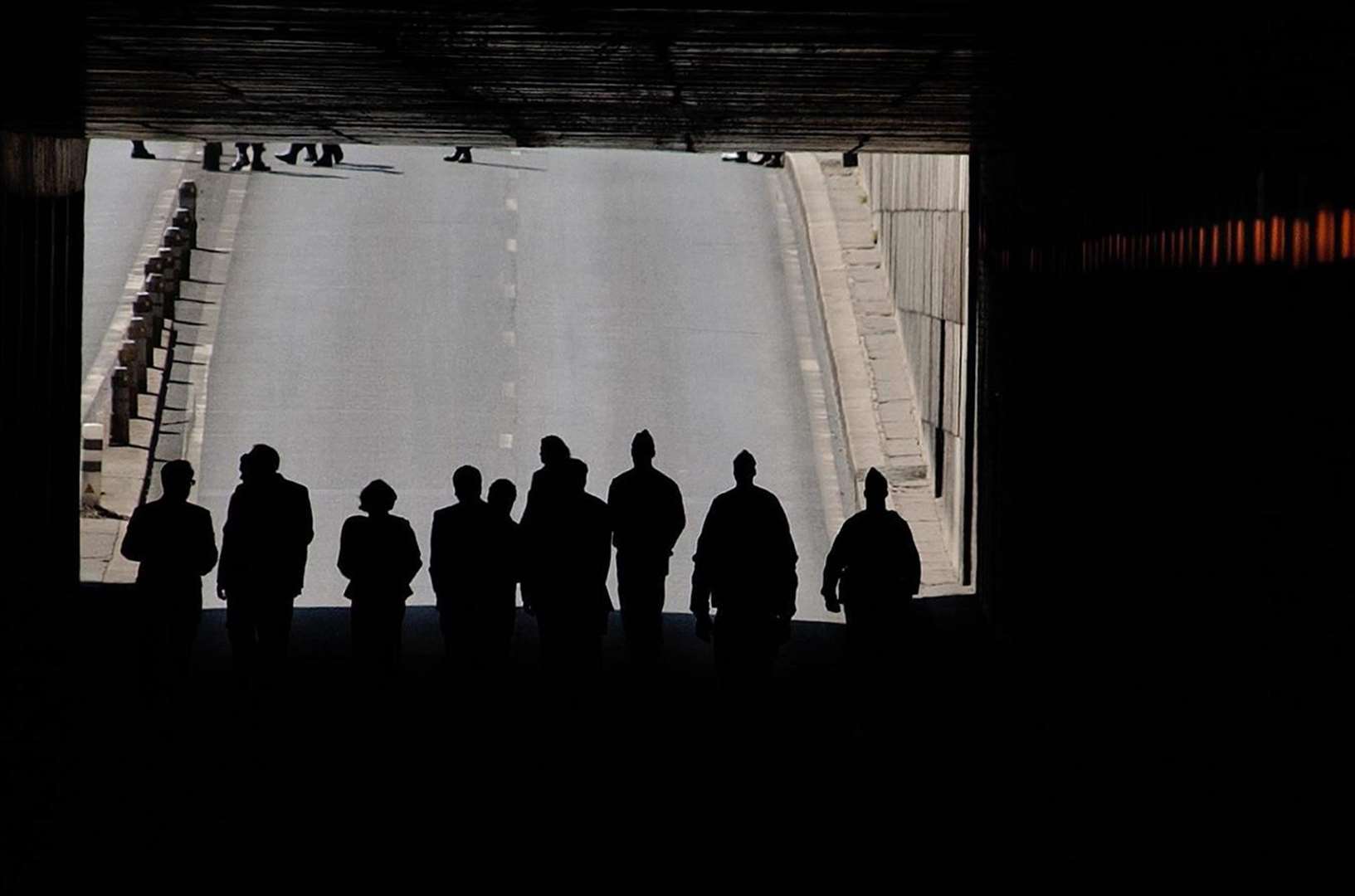 French police chief Martine Monteil walks through the road tunnel with senior British officials plus French police and security near Pont de l’Alma (Kirsty Wigglesworth/PA)