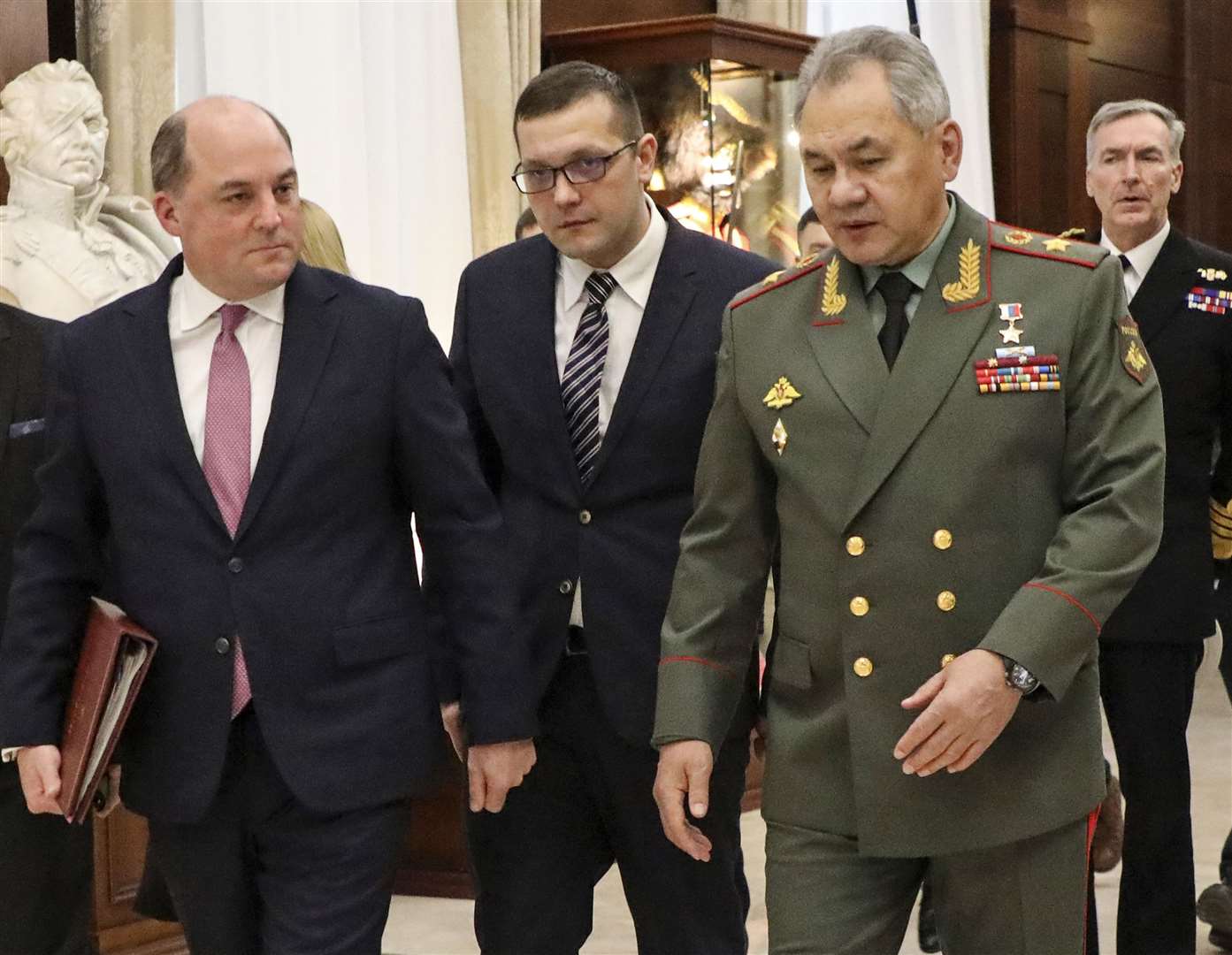 Defence Secretary Ben Wallace with his Russian counterpart Sergei Shoigu during talks in Moscow last month (Tim Hammond/MoD Crown copyright/PA)