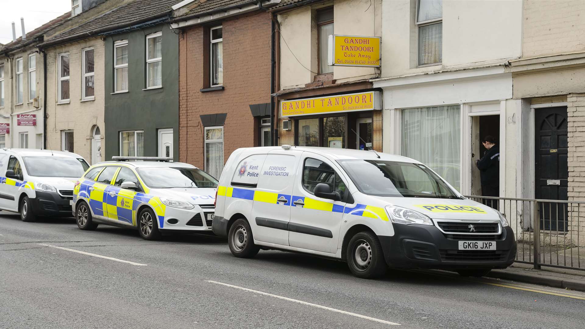 Police at the property in Luton Road.