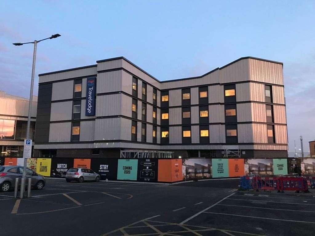 The Travelodge hotel in Sittingbourne when it was under construction