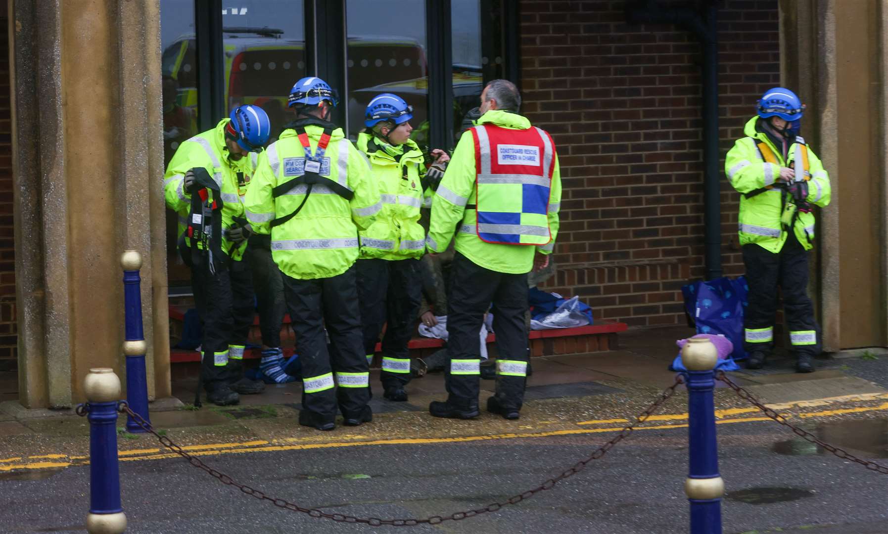 Three people were rescued from mud at Folkestone Harbour this morning. Photo: UKNiP