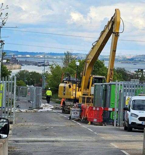 Work has started on Galley Hill Road in Swanscombe. Photo credit: Graham Taylor