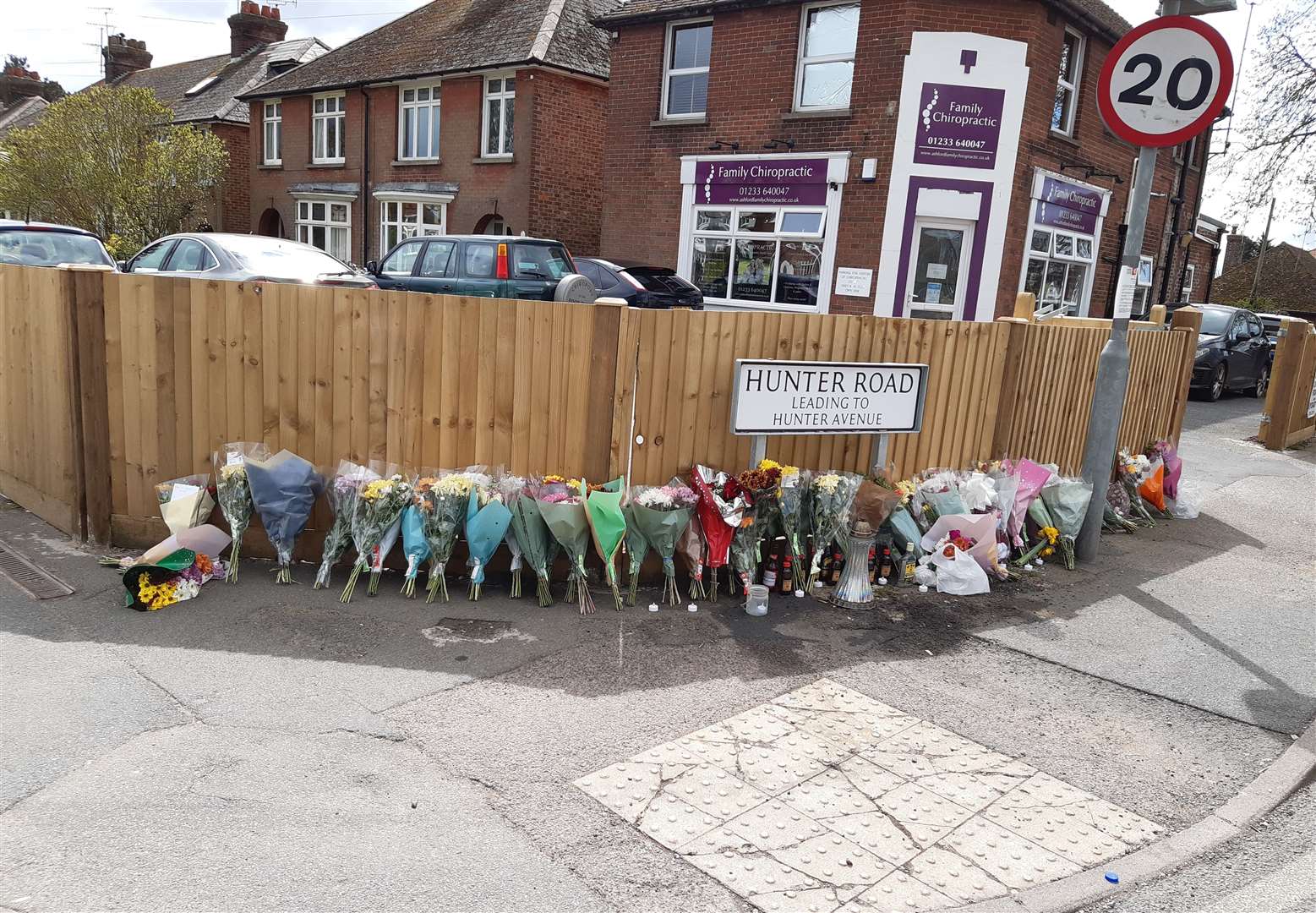 Tributes to Tyrese have been left at the junction of Hunter Road and Hythe Road in Willesborough