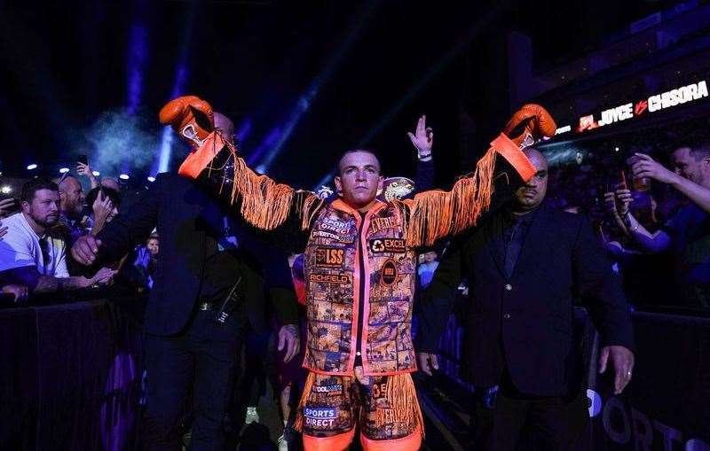 Dennis McCann walks out in front of a big crowd at the 02 Picture: Stephen Dunkley / Queensberry