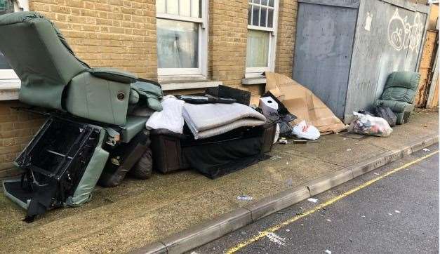 This was fly-tipped in Brew House Yard, Gravesend. Picture: Gravesham council Facebook