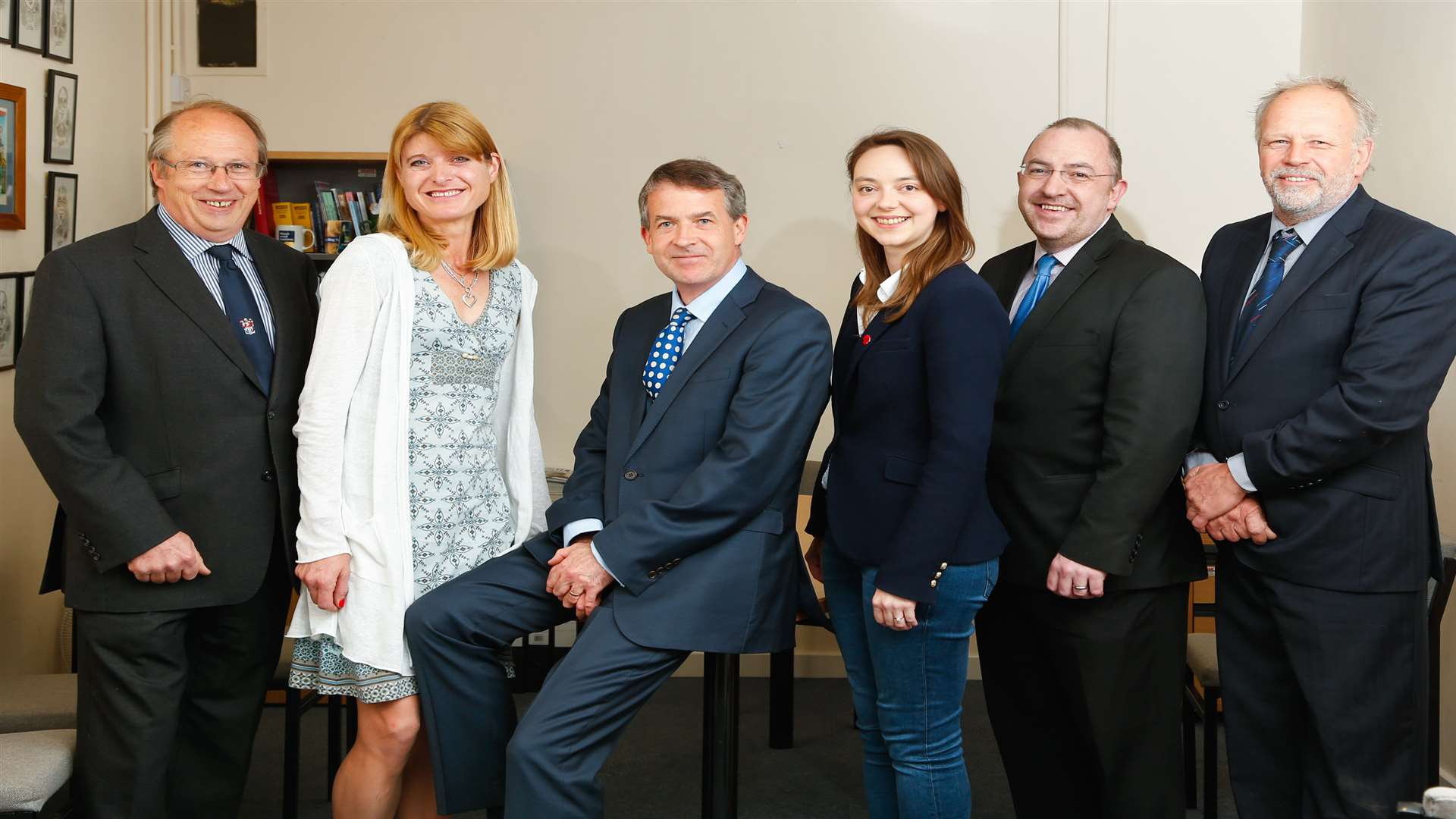 The new cabinet from left: Cllrs Howard Rogers, Maria Heslop, Nicolas Heslop, Sophie Shrubsole, David Lettington and Martin Coffin