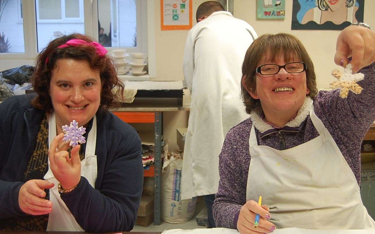 Students enjoying arts and crafts at Hadlow Pottery