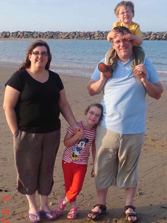 Elaine with her family; husband James, children Jack and Sophie. Picture: James Collett