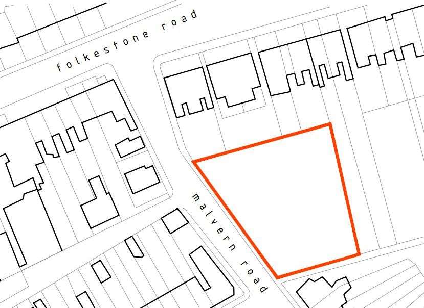 The proposed site for 50 flats is in Malvern Road, Dover. Picture: Innovation Imperative