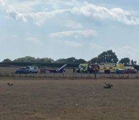 The microlight is believed to have crashed near Sellindge. Picture: Liz Kerr