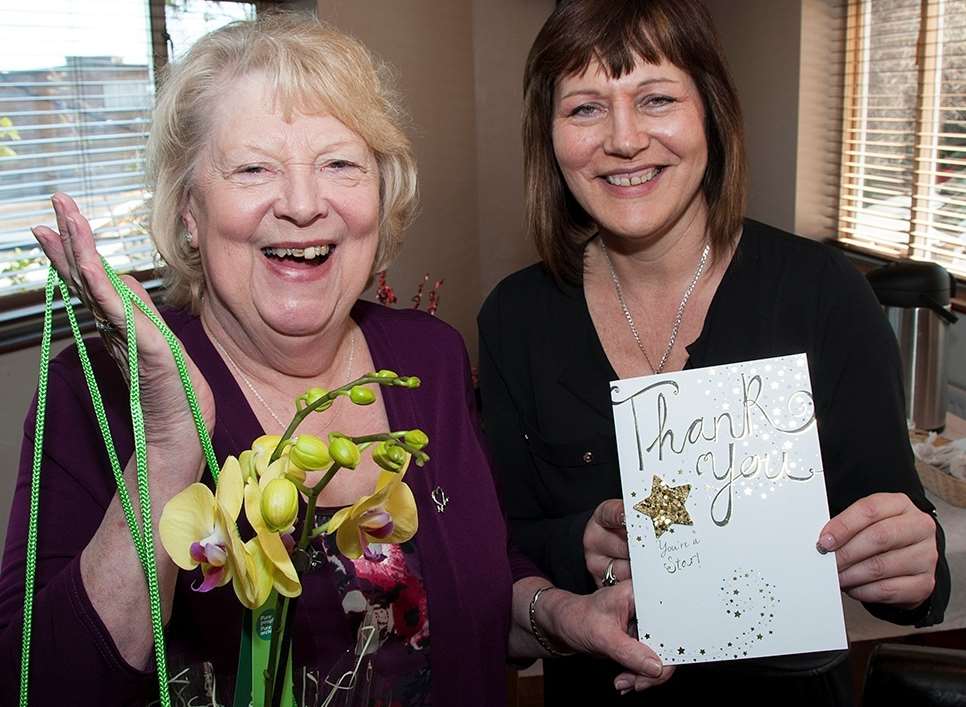 Manager Brenda Hoyle and area manager, Tracey Sayer at the Chatham charity shop