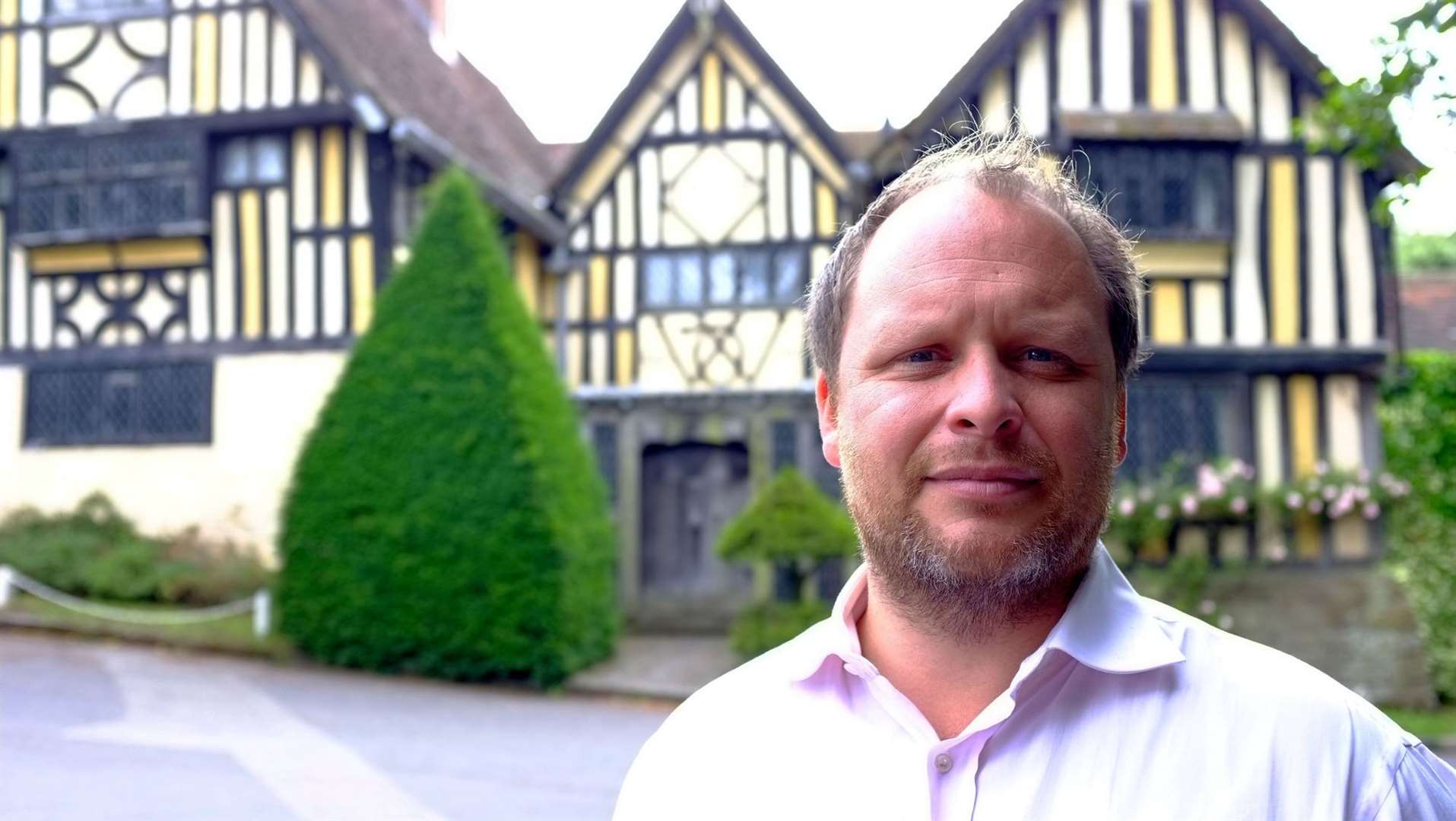 Alex Durtnell at Poundsbridge Manor - a house the firm worked on over 400 years ago Picture: Raw TV