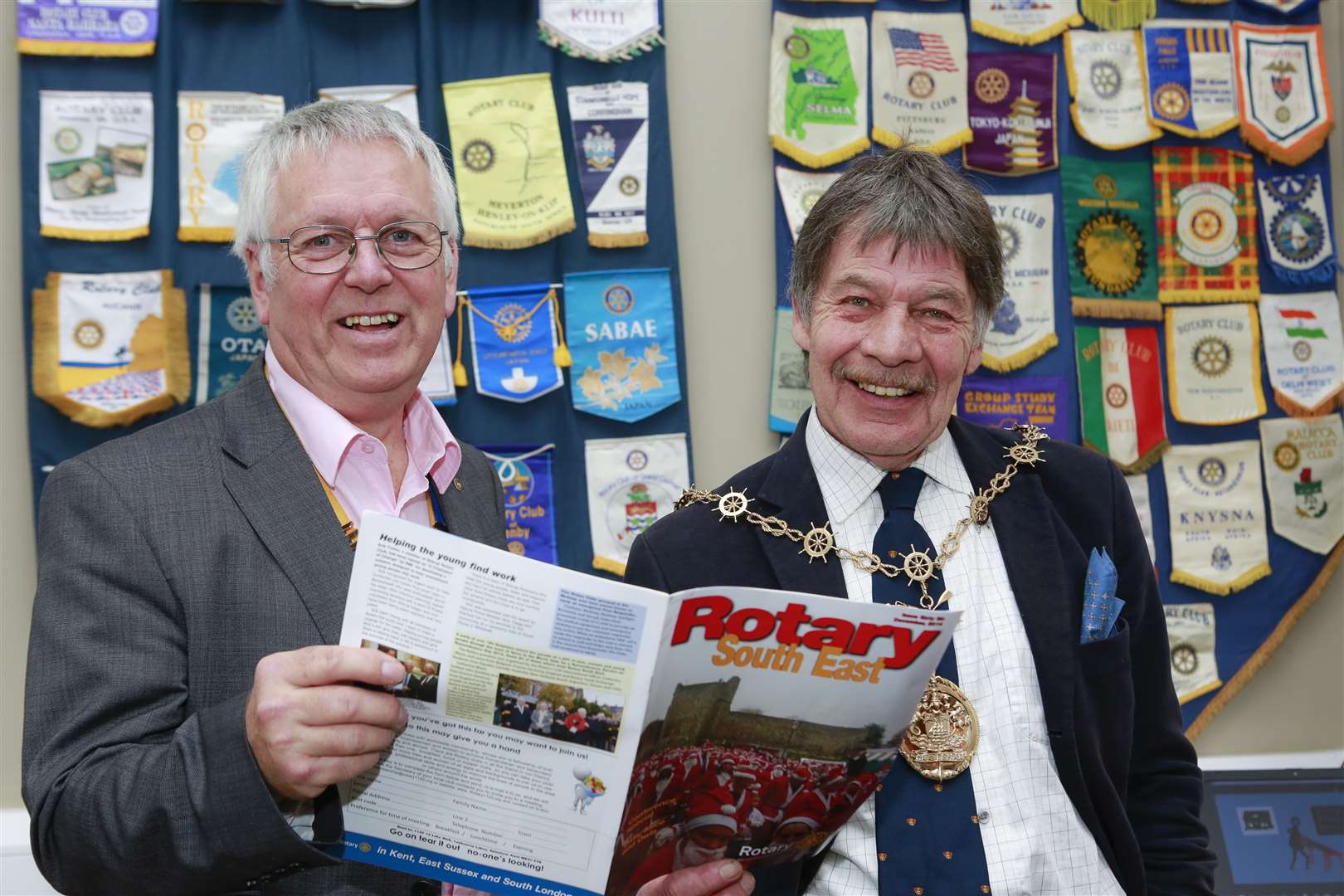 Rotary President John Dyke with Mayor Cllr Michael Wenban.