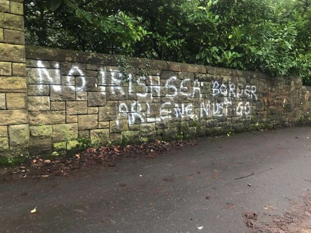 Graffiti on a wall in east Belfast (Rebecca Black/PA)