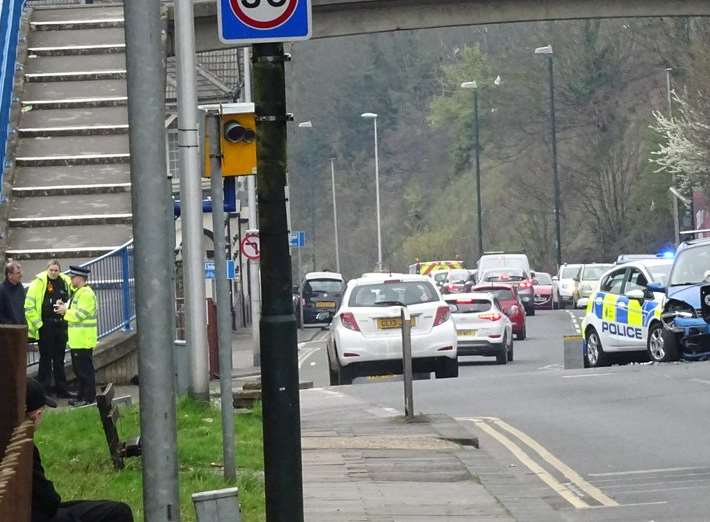 Traffic at the scene. Picture: Tom Smy @Media999E