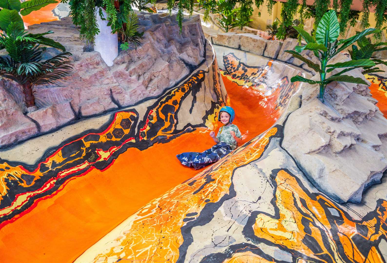 Lava slides at the play area at Maidstone Leisure Centre