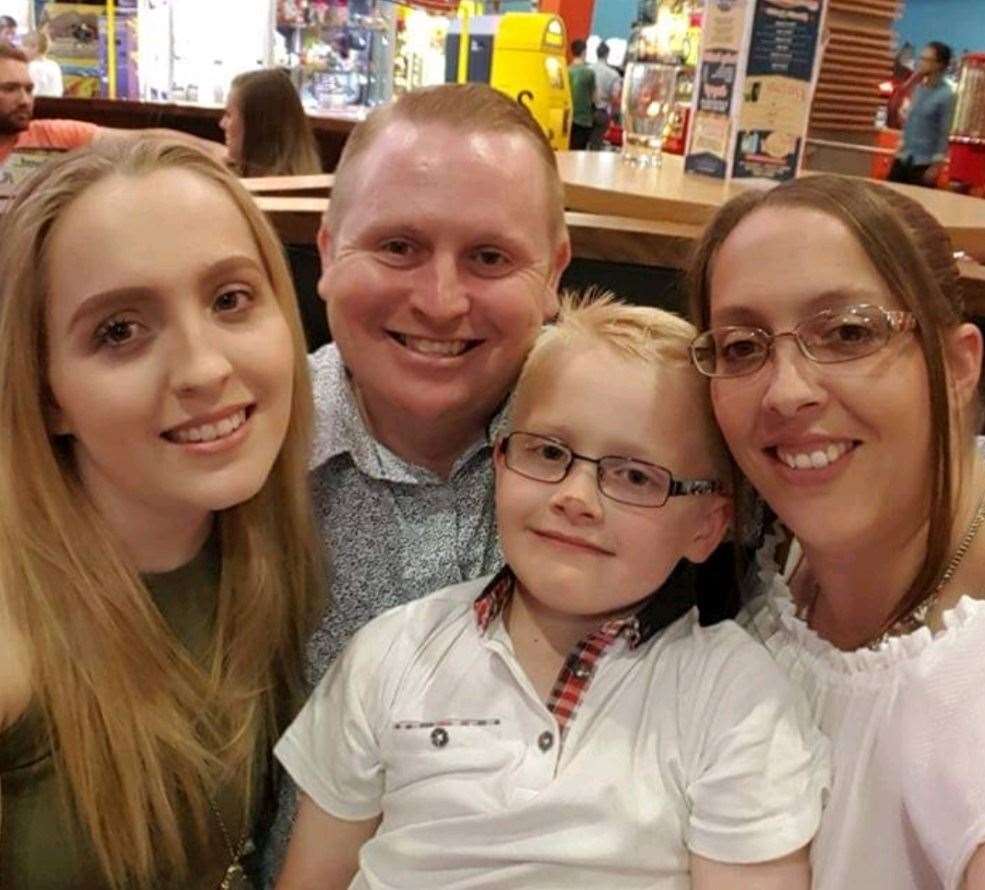 From left: Ashleigh with dad Marvin, her younger brother and mum Julia. Picture: Charlene Howland