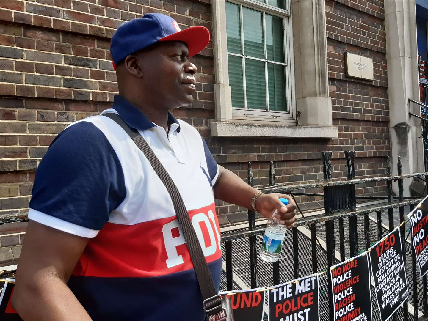 Winston Silcott helping to steward a rally outside north London’s Tottenham police station (Helen William/PA).