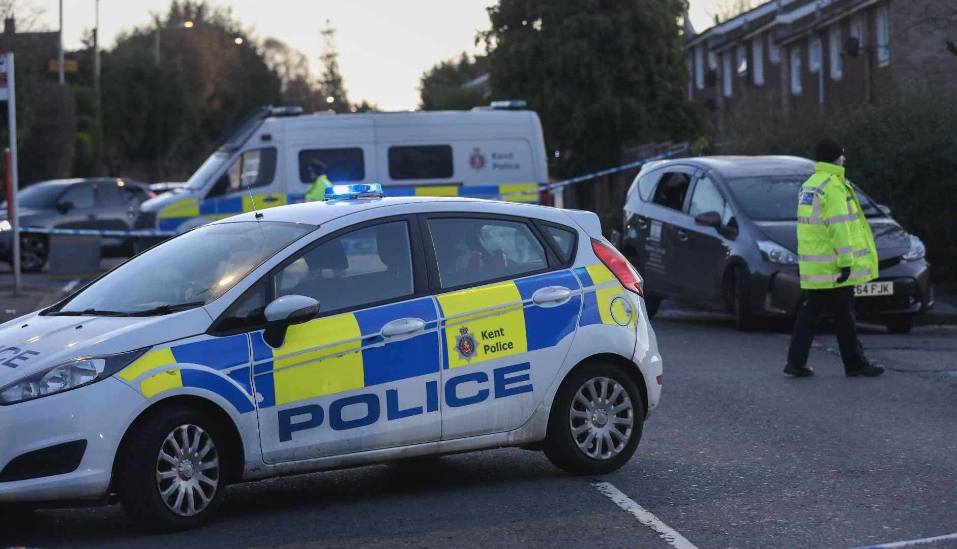 Police at the scene in Caley Road, Tunbridge Wells. Picture: UKNIP