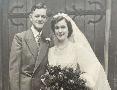 Gordon and Gladys White on their wedding day