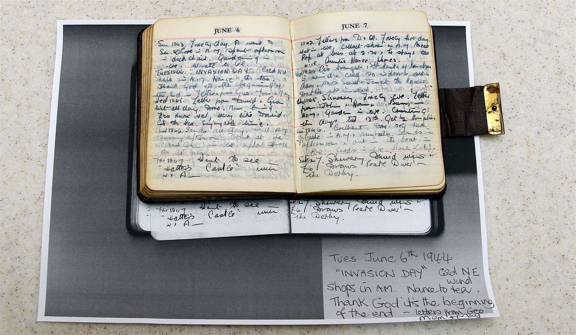 Helen Mill of Oakwood Court Maidstone has been sharing her memories of the war, with a picture of her (right) and her twin sister Wendy as a child.Picture: Sean AidanPhoto of Helen's mum's diary which she kept during the war, she writes about "The begining of the end..." (10537974)