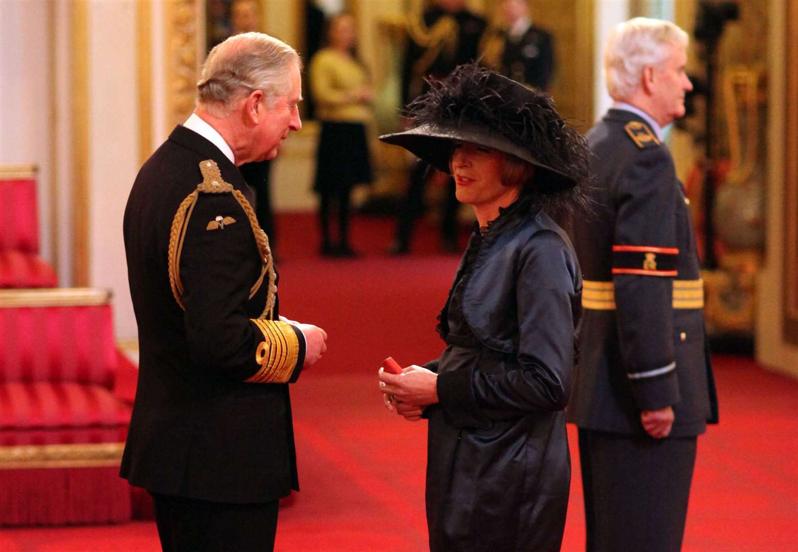 Sir Grayson wore his ‘Italian mother of the bride outfit’ when he became a CBE in 2014 (Jonathan Brady/PA)