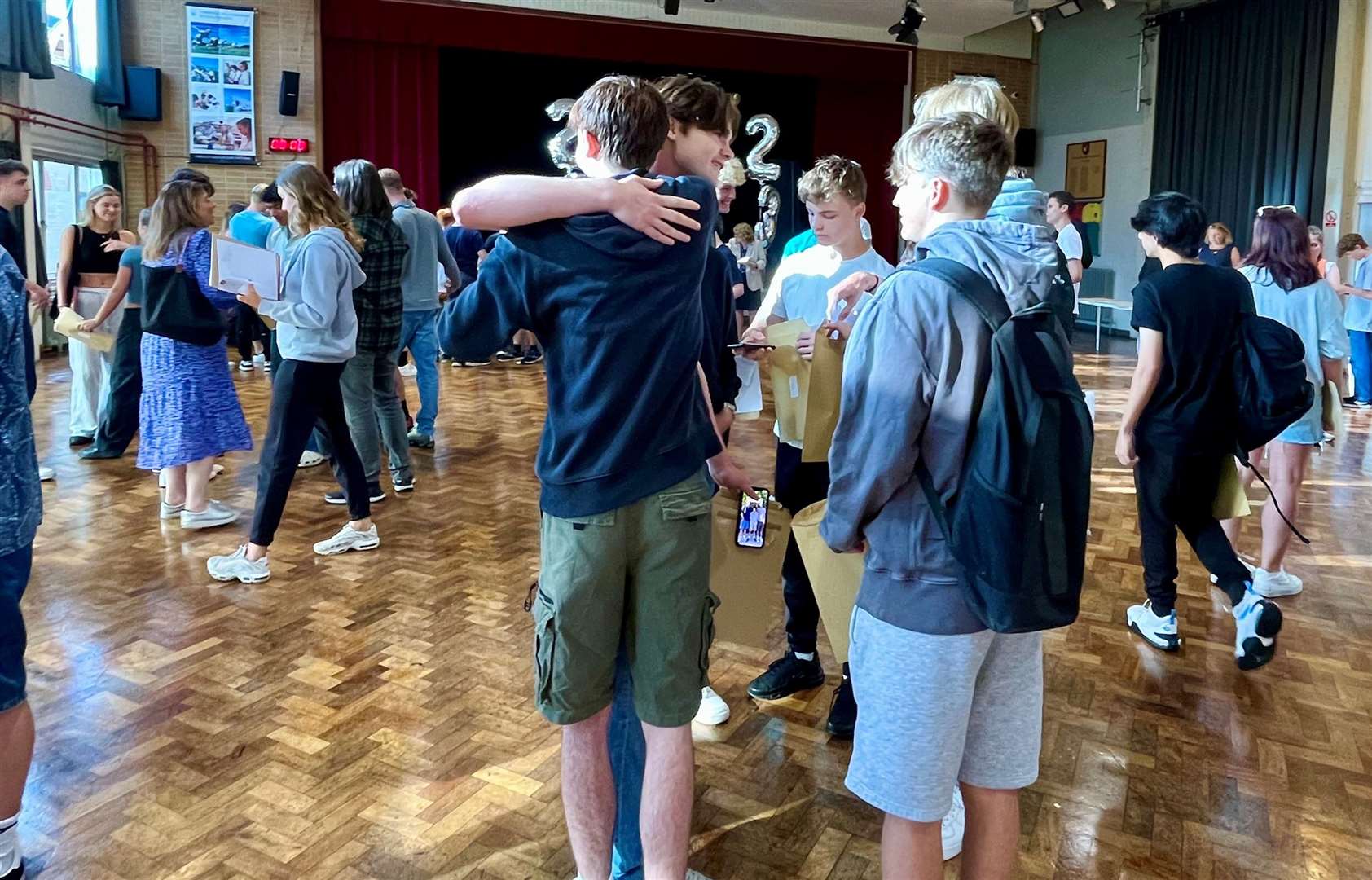 Pupils at Tunbridge Wells Grammar School for Boys receive their exam results