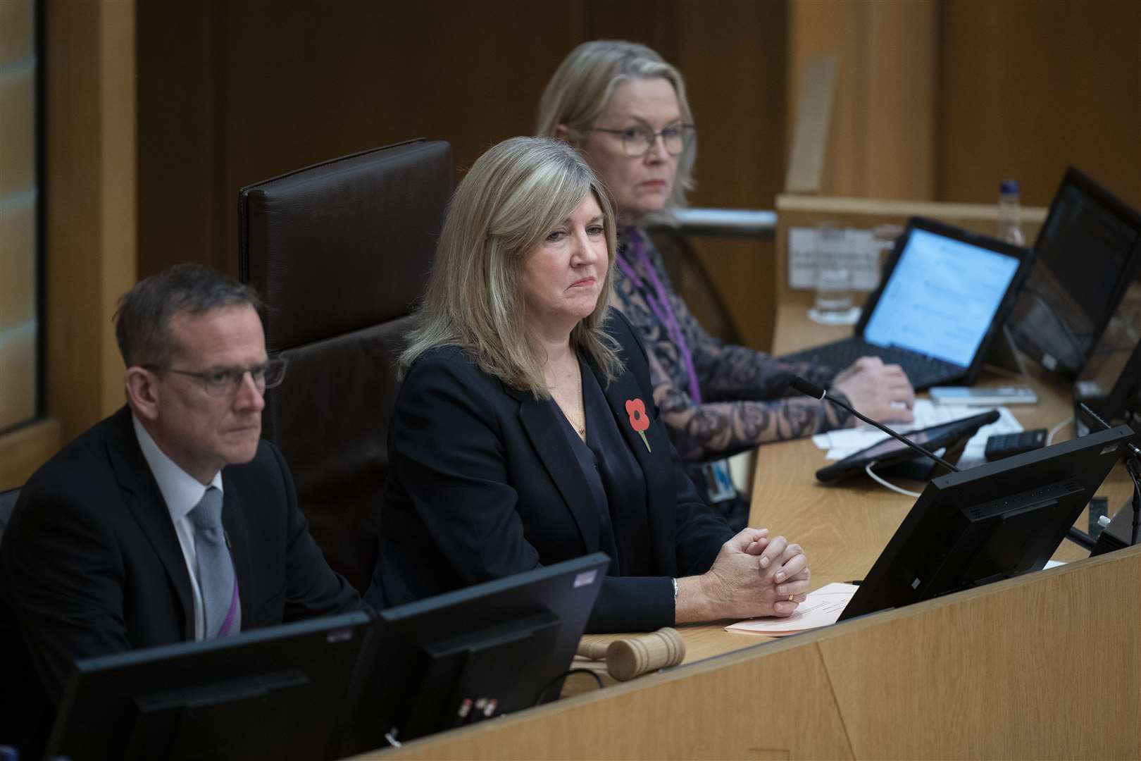 Presiding Officer Alison Johnstone was first to pay tribute to Alex Salmond (Jane Barlow/PA)