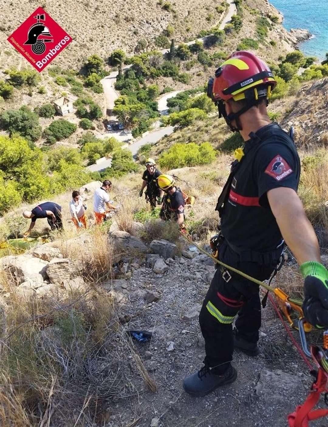 Emergency services in the Serra Gelada Natural Park in Benidorm (Bomberos Alicante/PA)