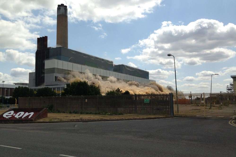 Dust can be seen billowing from the station