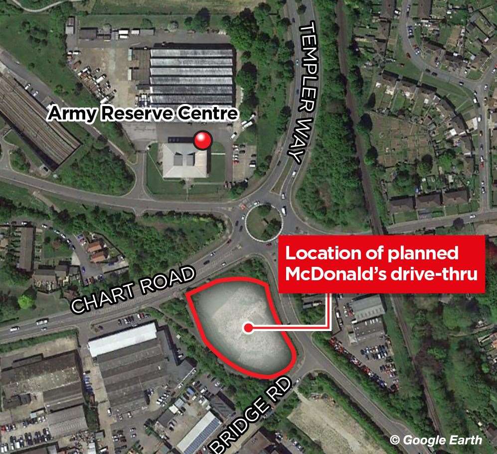 Where the new McDonald's will go; the access point will be off Bridge Road