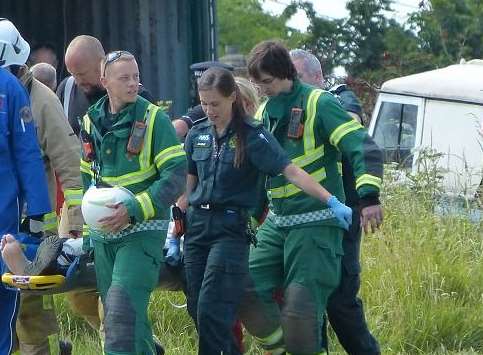 Emergency services rescue man from cliff fall in Capel-le-Ferne