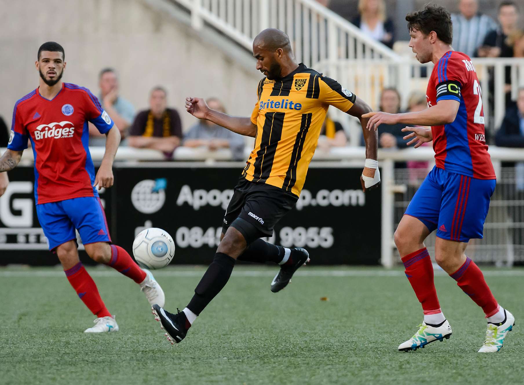 Delano Sam-Yorke gets at the Aldershot defence Picture: Andy Payton