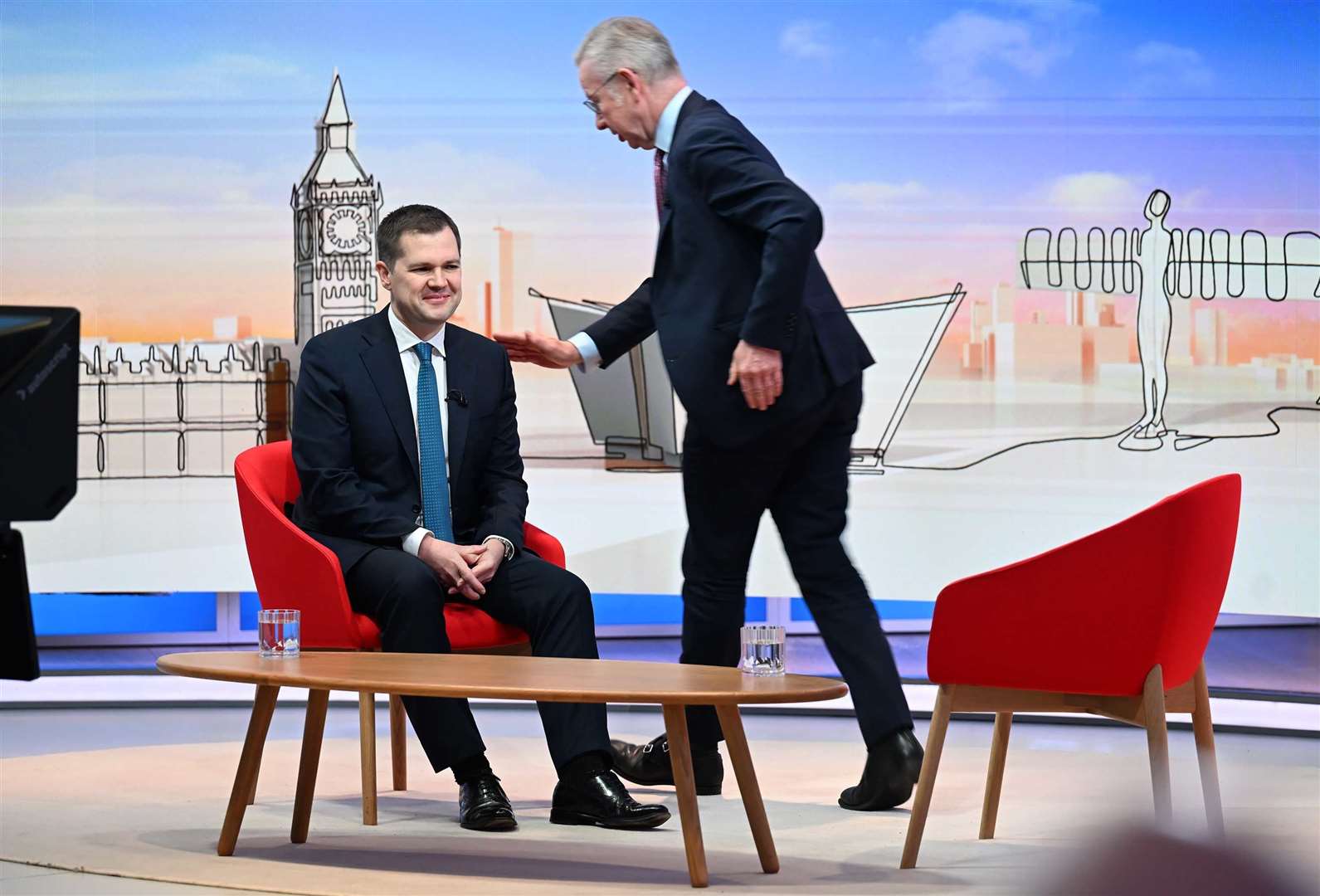 Robert Jenrick (left) and Michael Gove were both guests on the BBC on Sunday morning (Jeff Overs/BBC/PA)