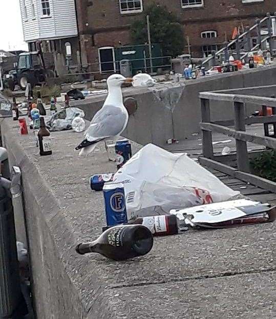 Litter near Whitstable Beach this weekend. Picture: Brandon Cordery (37376403)