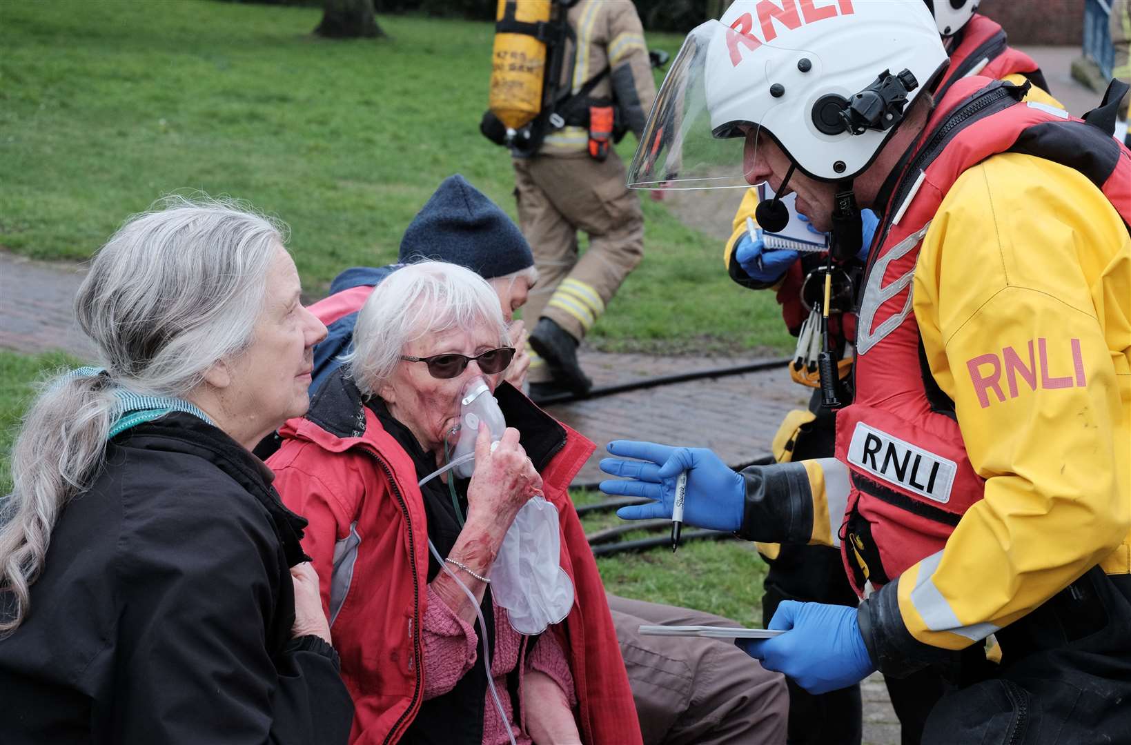 Volunteer actors from Casualties Union pretended to be injured. Picture: RNLI