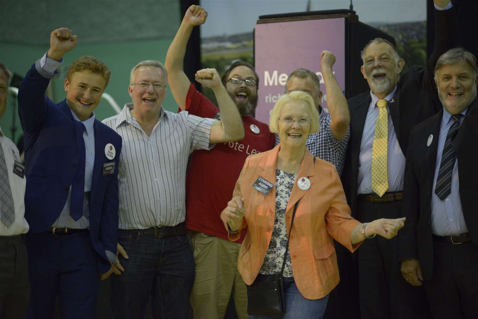 Leave supporters celebrate the result of the EU referendum. Picture: Barry Goodwin