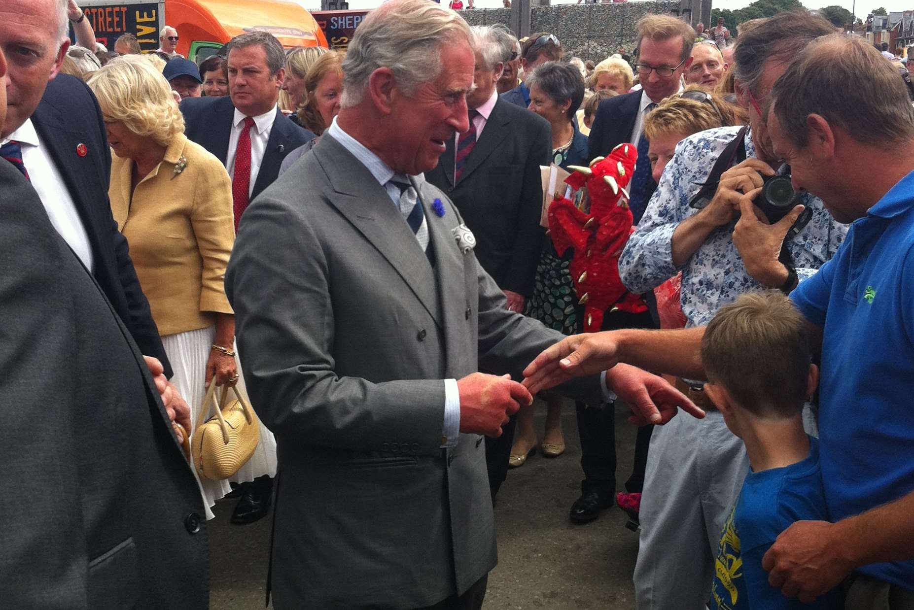 Charles meeting and greeting in Whitstable