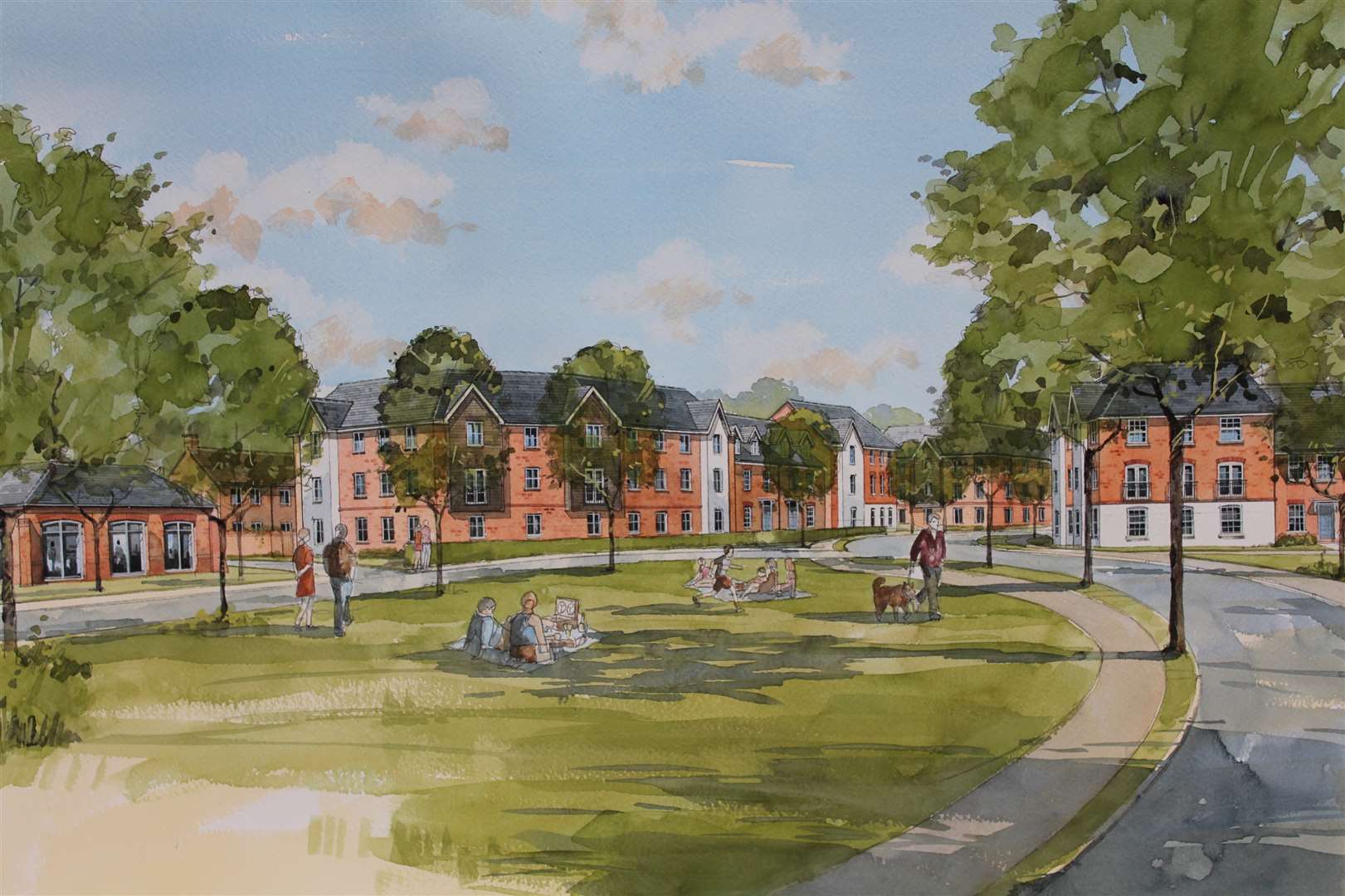 An artist's impression of Ebbsfleet Green.