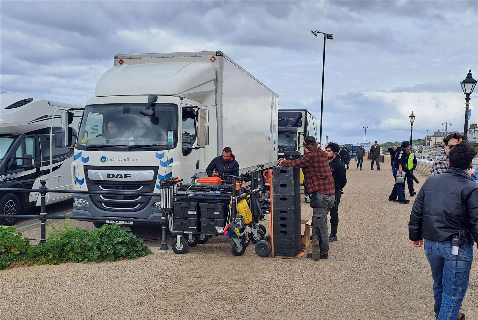 Film crews were seen on Herne Bay beach