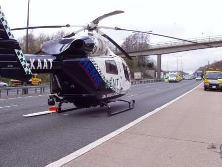 The spot where the woman fell. Picture courtesy KENT AIR AMBULANCE