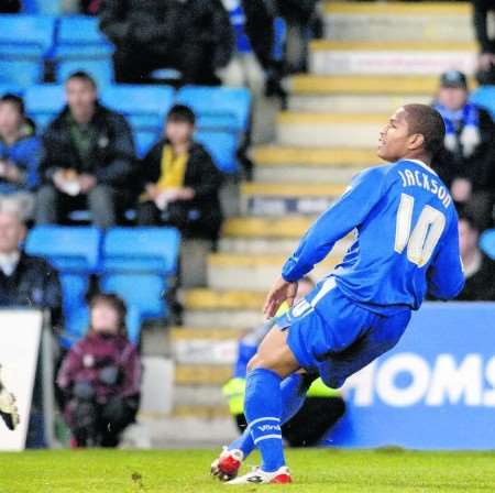 Simeon Jackson makes it 2-0 on the stroke of half time with a superbly executed chip. Picture: Grant Falvey