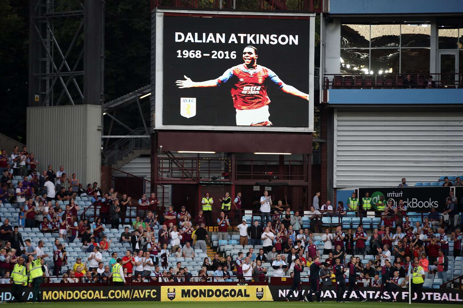 A tribute to Dalian Atkinson at Villa Park after his death in 2016 (Nick Potts/PA)