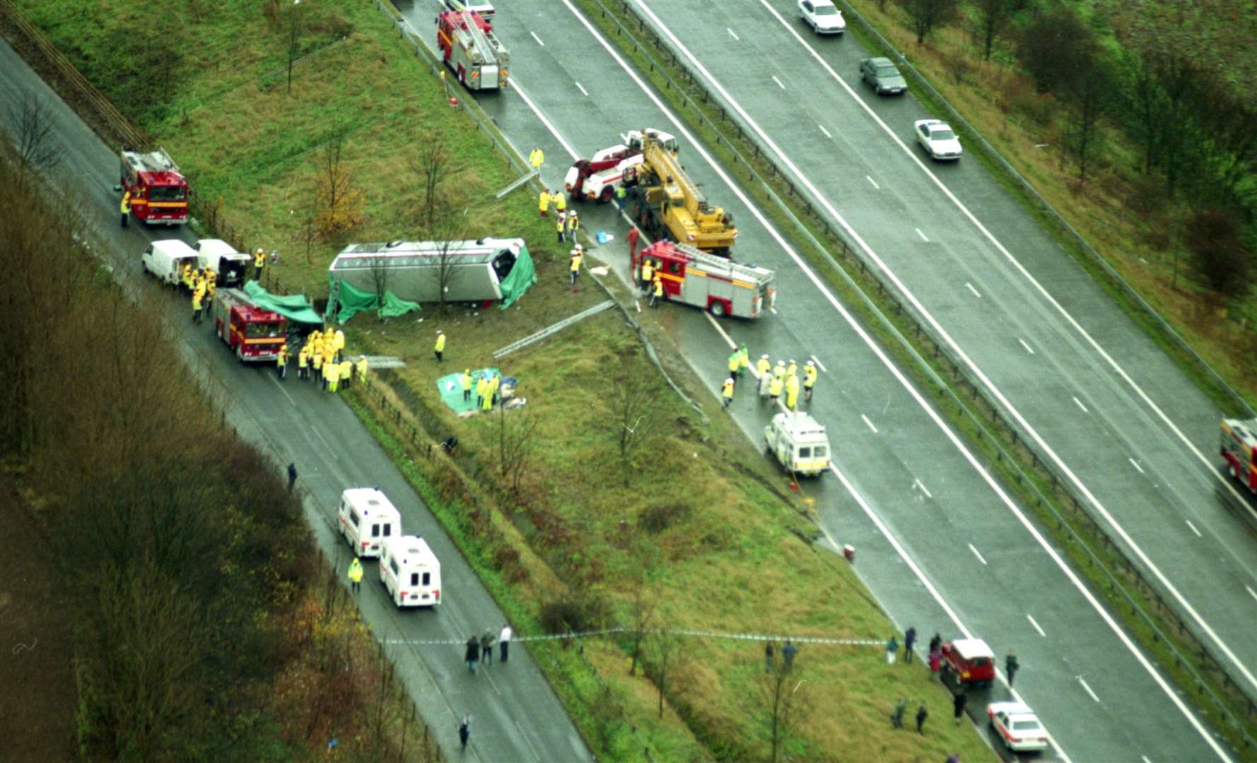 An aerial picture of the scene on the day of the accident