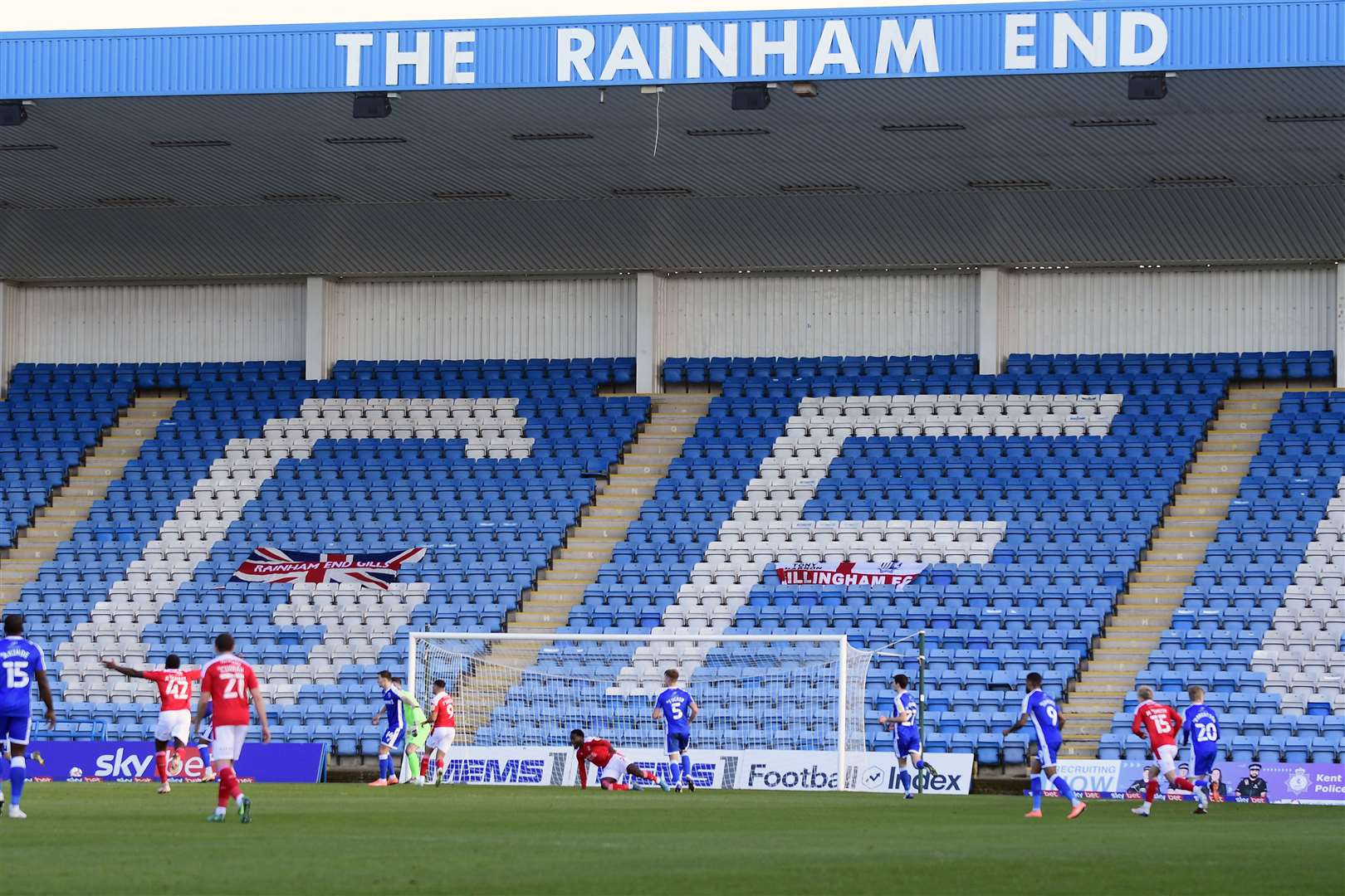 Fans weren't allowed inside Priestfield when the Gills last played Swindon Picture: Barry Goodwin