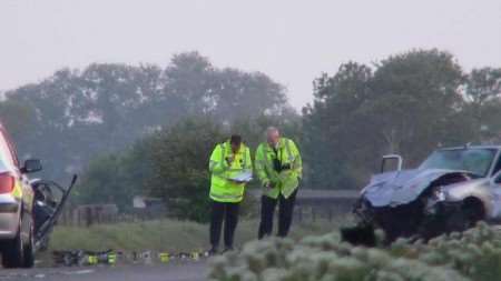 The scene of the crash on Romney Marsh. Picture: MAX HESS