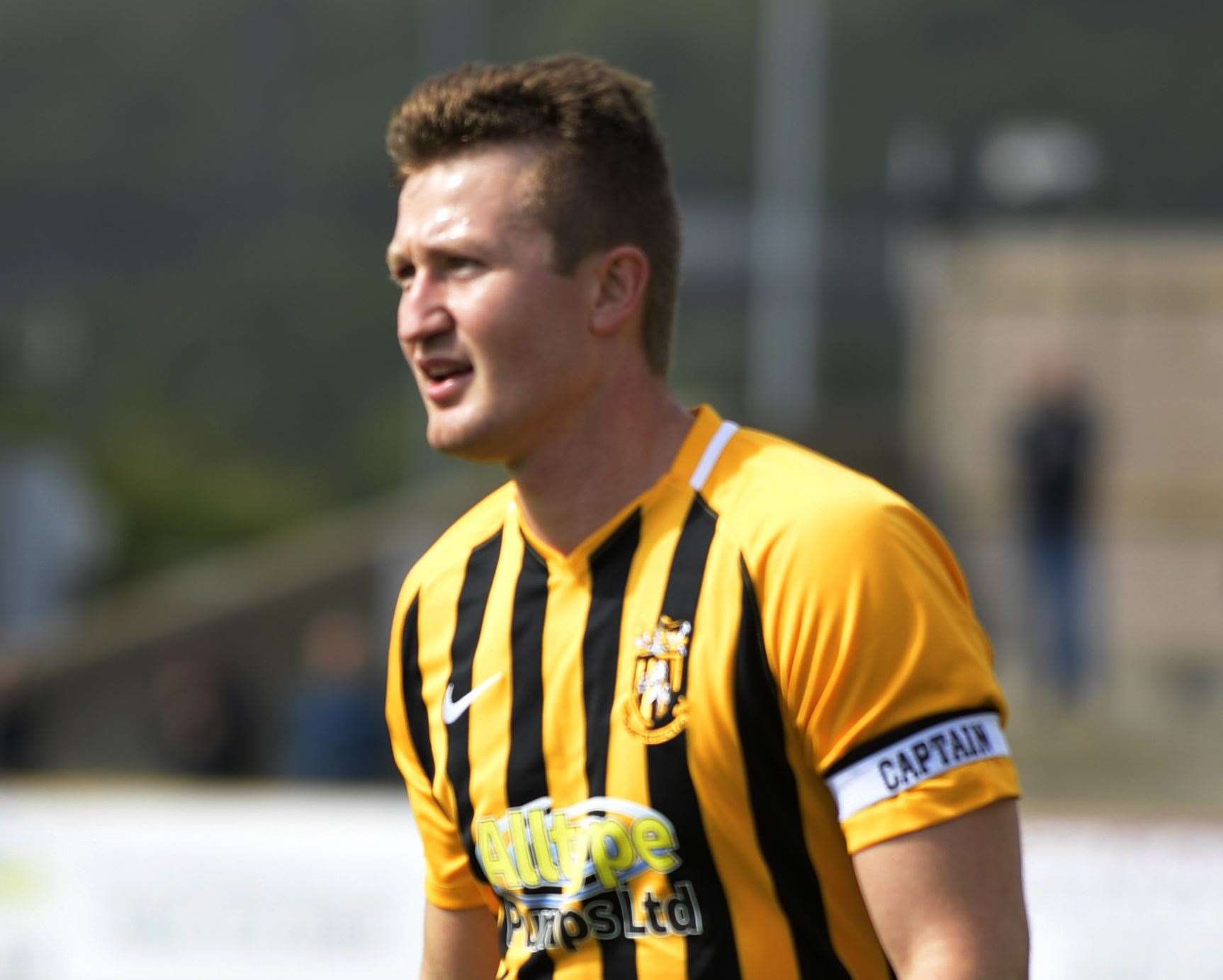 Folkestone Invicta captain Callum Davies Picture: Barry Goodwin